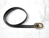 Black Quilted Leather Belt