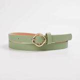 Women Solid Green Leather Belt