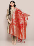 Red Banarasi Silk Dupatta