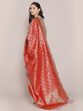 Red Banarasi Silk Dupatta