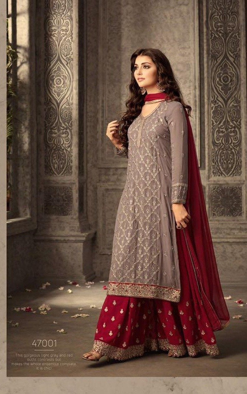 Grey salwar hotsell kameez designs