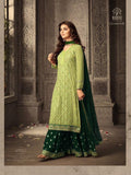 Green Color Heavy Thread Work  Embroidery Work  Kurti Indo Western TDS3419