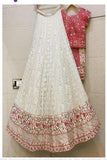 Amazing White Colour Designer Thread Work Lehenga Choli With Pink Blouse And Dupatta