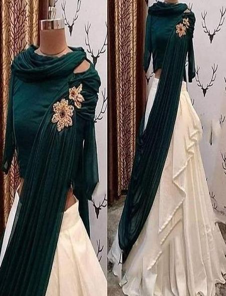 Embellished Designer Olive Green Lehenga Choli for Wedding Wear – Nameera  by Farooq