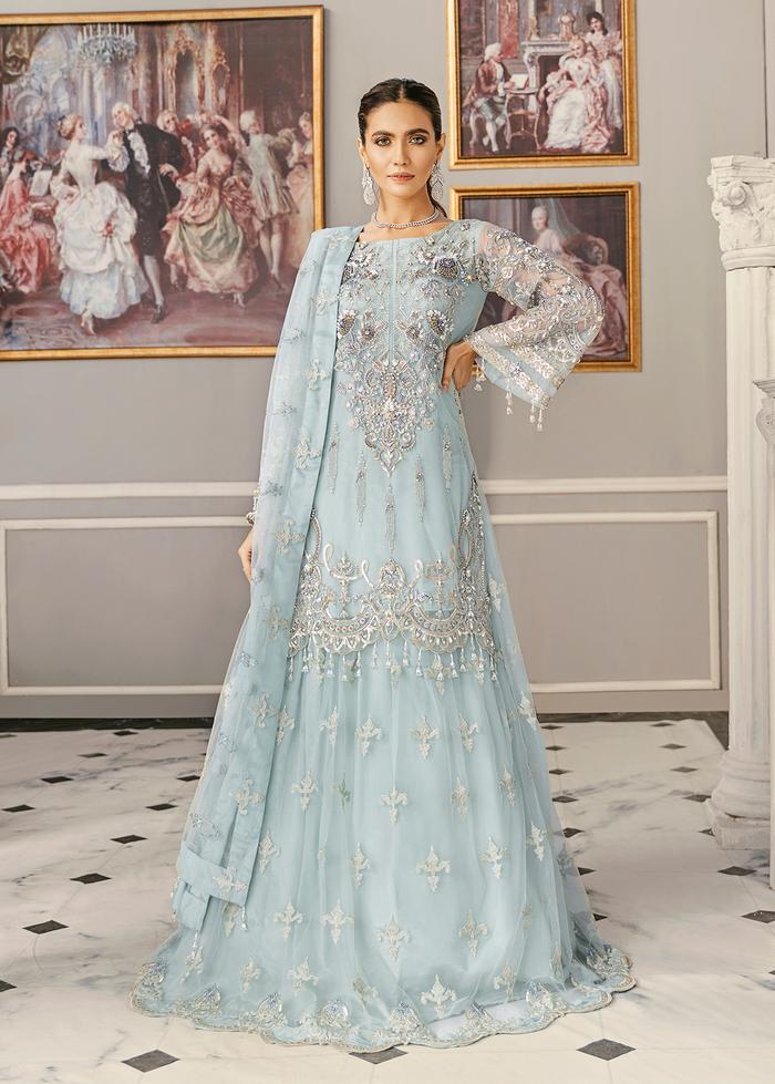 Blue asian shop wedding dress