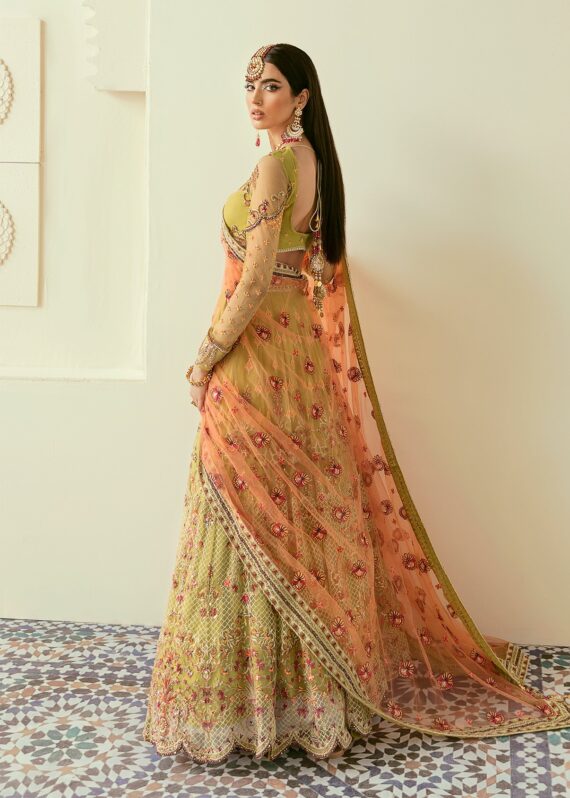 Brocade Peach Colour Wedding Designer Lehenga Choli at Rs 5771 in Surat