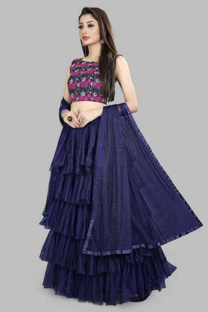 Buy New Designer Ruffle Lehenga Brampton Choli Online Shopping : Frill  Lehengas – HATKE BRIDE