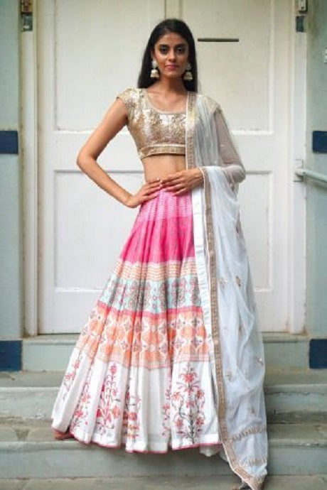 Shop Designer Pure Silk Bridal Lehenga Choli Online India & USA – Sunasa