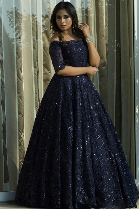 G301, Royal Blue infinity Trail Gown, Size (All) – Style Icon  www.dressrent.in
