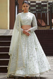 Imposing White Colored  Thread Work Lehenga Choli TDS4619