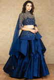 Divine Blue Colored Soft Silk Sequins Lehenga Choli TDS4795