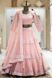 Beguiling Pink Colored  Mirror Lehenga Choli TDS4598