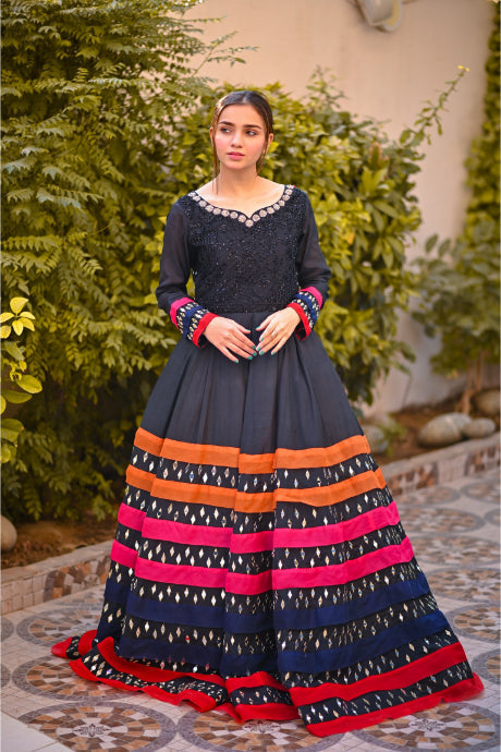 Blue Net Wedding Indian Pakistani Long Gown Anarkali Suit SFVPL20901 –  ShreeFashionWear