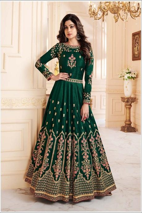 Blazing Green Color Attractive Coding Salwar Gown – TheDesignerSaree