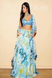 Charismatic Rama Colored Soft Net Work Lehenga Choli TDS4728