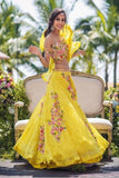 Glittering Yellow Colored  Tapeta Silk Lehenga Choli TDS4707