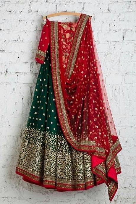 Multi Color embroidery work lehenga choli