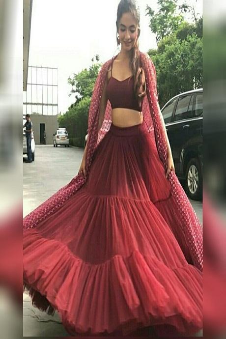 Engaging Red Silk Party Wear Style Party Wear Lehenga Choli TDS4597 –  TheDesignerSaree