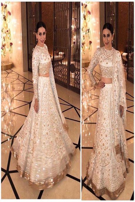 Buy White Georgette Embroidered V Neck Lehenga Set For Women by Angad Singh  Online at Aza Fashions.