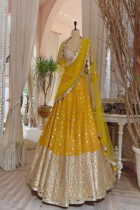 The Prettiest Yellow Bridal Lehengas We Spotted! | Bridal lehenga, Indian bridal  lehenga, Bridal lehenga designs