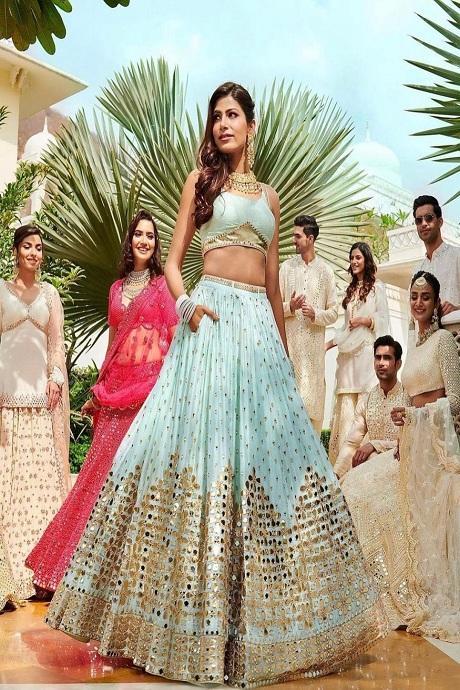 Buy online Embroidered Flared Lehenga Saree from ethnic wear for Women by  Nakkashi for ₹7120 at 75% off | 2024 Limeroad.com