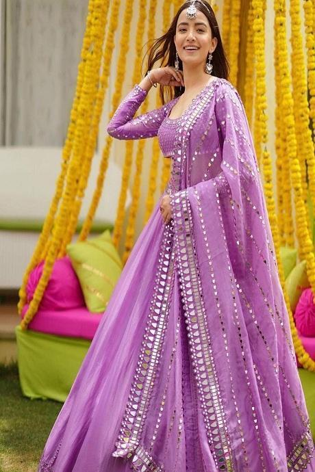 Buy Purple Velvet Lehenga Choli Online for Women in USA