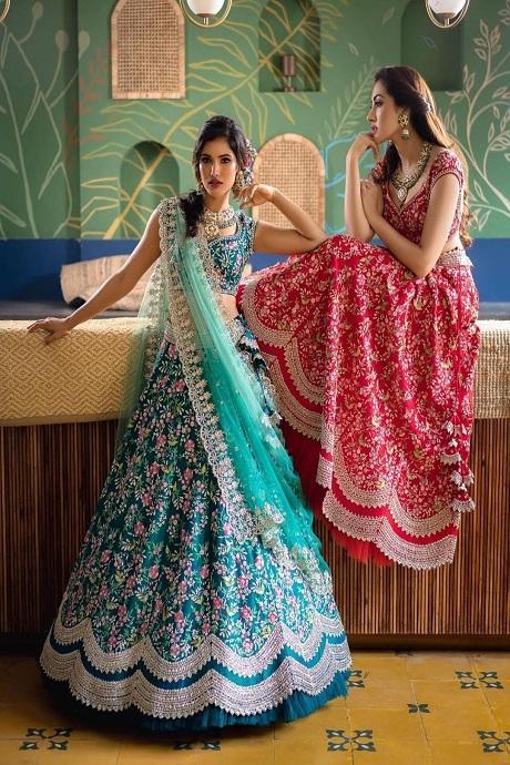 Rama Blue Printed Wedding Wear Lehenga Choli In Georgette | Kids dress  collection, Baby girl party dresses, Girls dresses sewing