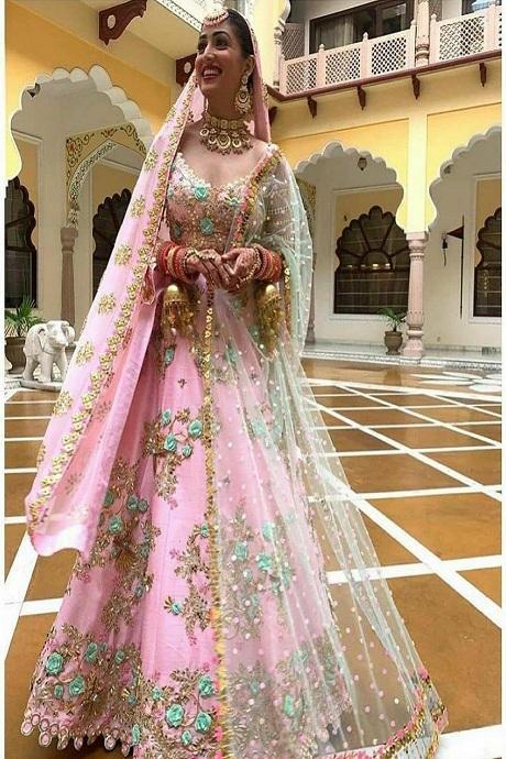 Pink lehenga Choli For Girls Indian Designer Wedding Lehnga Choli Reception  Wear | eBay