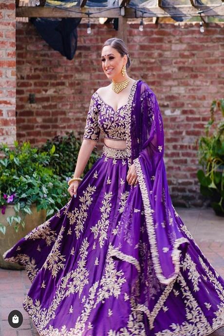 Latest designer purple color lehenga choli for wedding | Lehenga choli  wedding, Indian wedding dress, Indian outfits lehenga