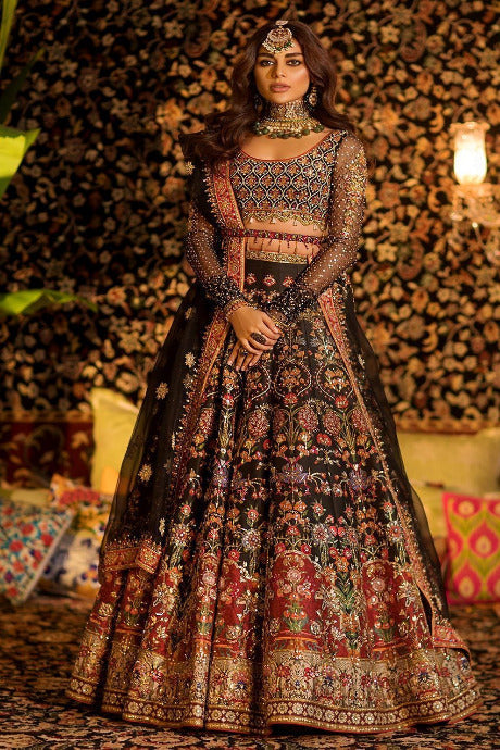 Shaadi Wear Traditional Silk Ghagra Choli | Sangeet Sagaai Haldi Dress