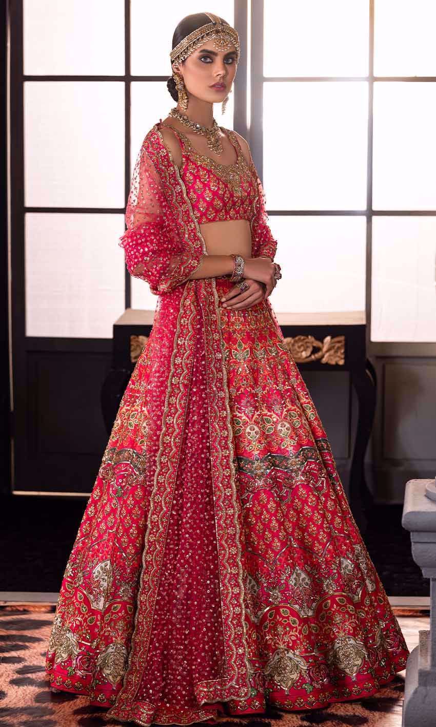Semi-stitched Pure Velvet Red Bridal Wear Lehenga, Single Piece at Rs 4700  in Surat