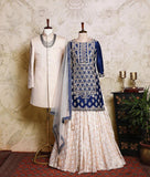 Navy Blue Anarkali Designer Dress Material