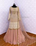 Designer Peach Fancy Unique Salwar Sarara Designs