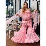 Fashionable Pink Color Heavy Dresses Indian