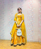 Light Yellow Color Designer Anarkali Salwar Suits Online