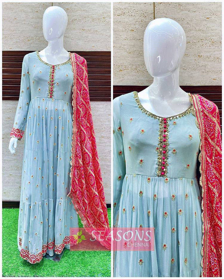 👉👗💥*LAUNCHING NEW DESIGNER PARTY WEAR LOOK HEAVY EMBROIDERY AND SEQUINS  WORK GOWN WITH DUPATTA *💥👗💃🛍👌💕 - Khwaissh