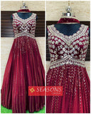 Admirable Color Maroon Work Stylish Gown
