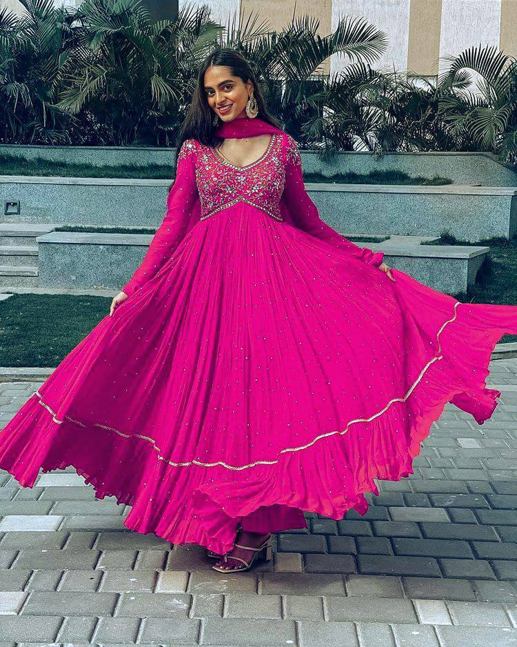 Rani Color Designer Georgette Stitched Gown – urban-trend.co.in