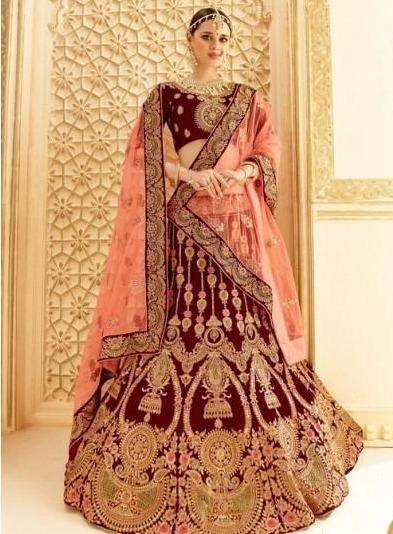 Buy Poshvariety Women's Silk Embroidery Sequins lengha Semi-Stitched  Embroidered Lehenga Choli with Dupatta Navy blue Online at Best Prices in  India - JioMart.