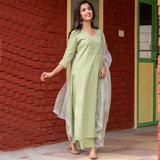 Light Green  Designer Simple  Dress For Girls