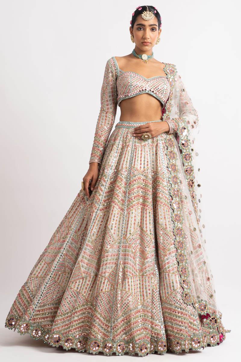 Blush Pink Raw Silk Embroidered Lehenga Set Design by Angad Singh at  Pernia's Pop Up Shop 2024