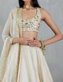 Designer White Colored Embroidered Lehenga Choli Collection