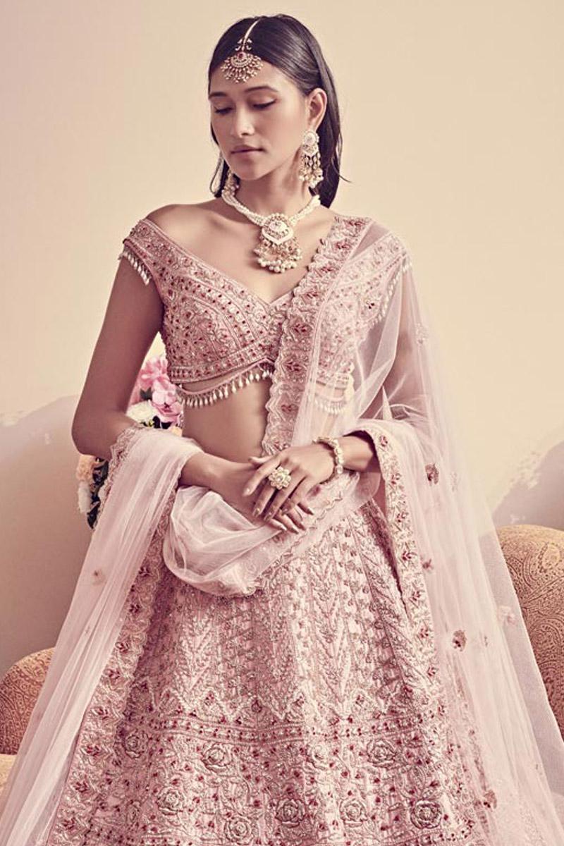Sabyasachi Style Dusty Pink Lehenga Choli With Heavy Embroidery Sequence  Work Wedding Party Wear Lehenga Choli for Women Indian Girl - Etsy
