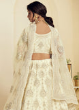 Cream Colour Taffeta Silk With Zari Embroidery Work Lehenga Choli