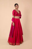 Awesome Pink  Color Embroidery Work Gown