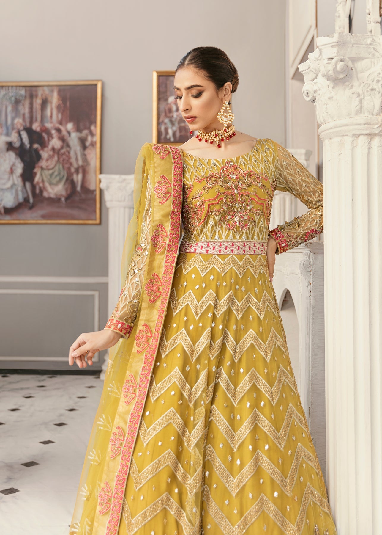 Yellow Indian Gown- Buy Yellow Color Gown Online