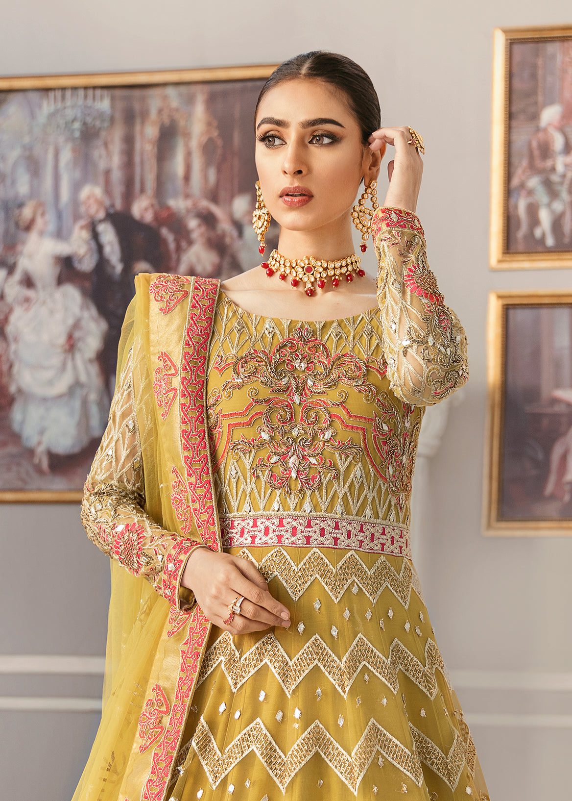 FabDoha - Cotton Rayon Full Stitched Gown Style Dress - FPP1007 | Yellow  Fabric: Cotton Rayon With Thread Work Stitch Type: Full Stitched Length:  54