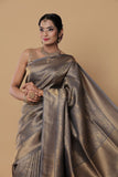 Golden Gray Colored Silk Saree Collection