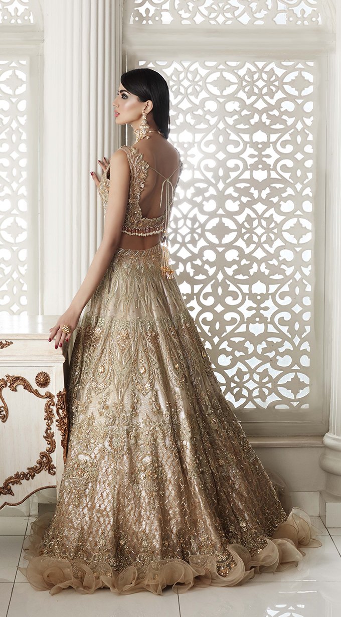 Golden Cream Silk Sari Saree Indian Ethnic Wedding Wear Lehenga Choli Dress  | eBay