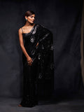 Georgette Sequins Saree in Black